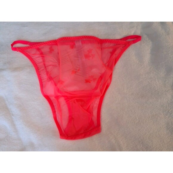 Savage x Fenty Foiled Sprigs Embroidered String Bikini Panties Pink Size 2X NWT - Picture 6 of 8